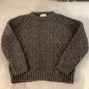 Kids hand knit Irish fisherman Aran sweater 100% wool excellent condition